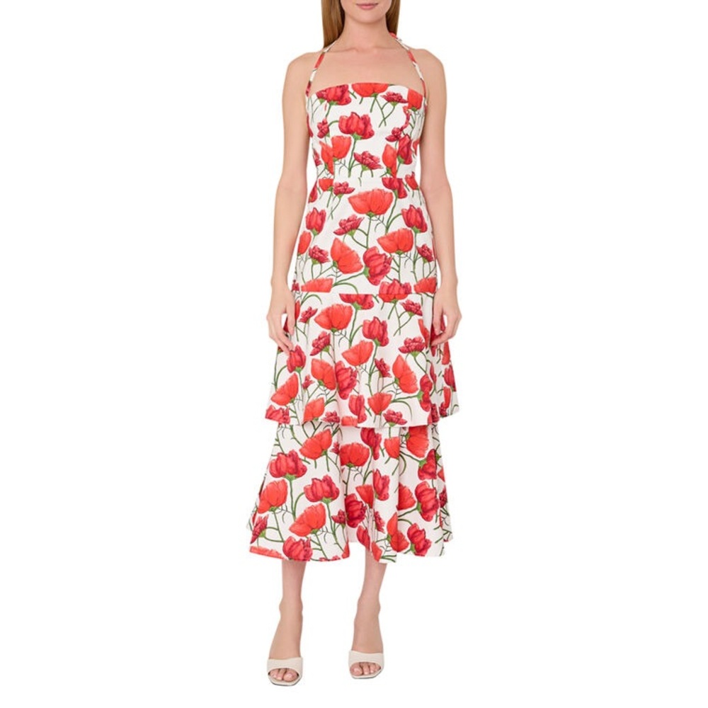 Millie Peonia Poplin Dress Red Multi - Picture 7 of 7